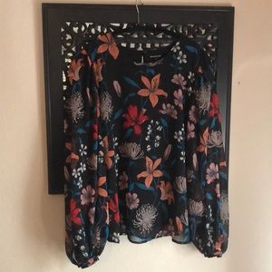 Long sleeve flowery blouse by Who What Wear